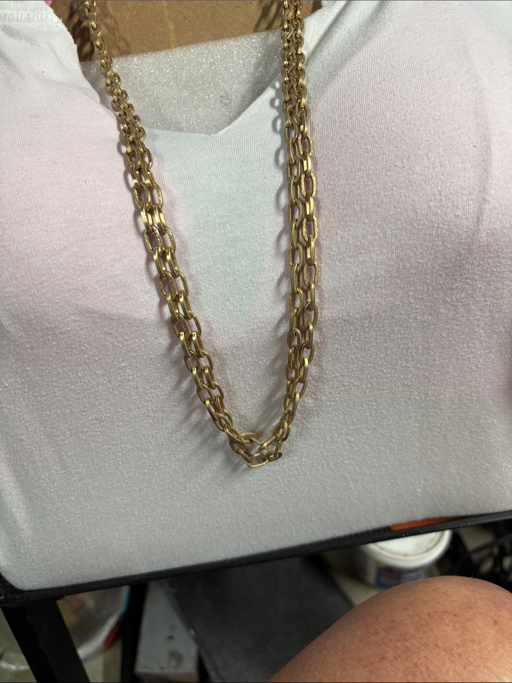Gold Double-Link Layered Necklace - Unbranded